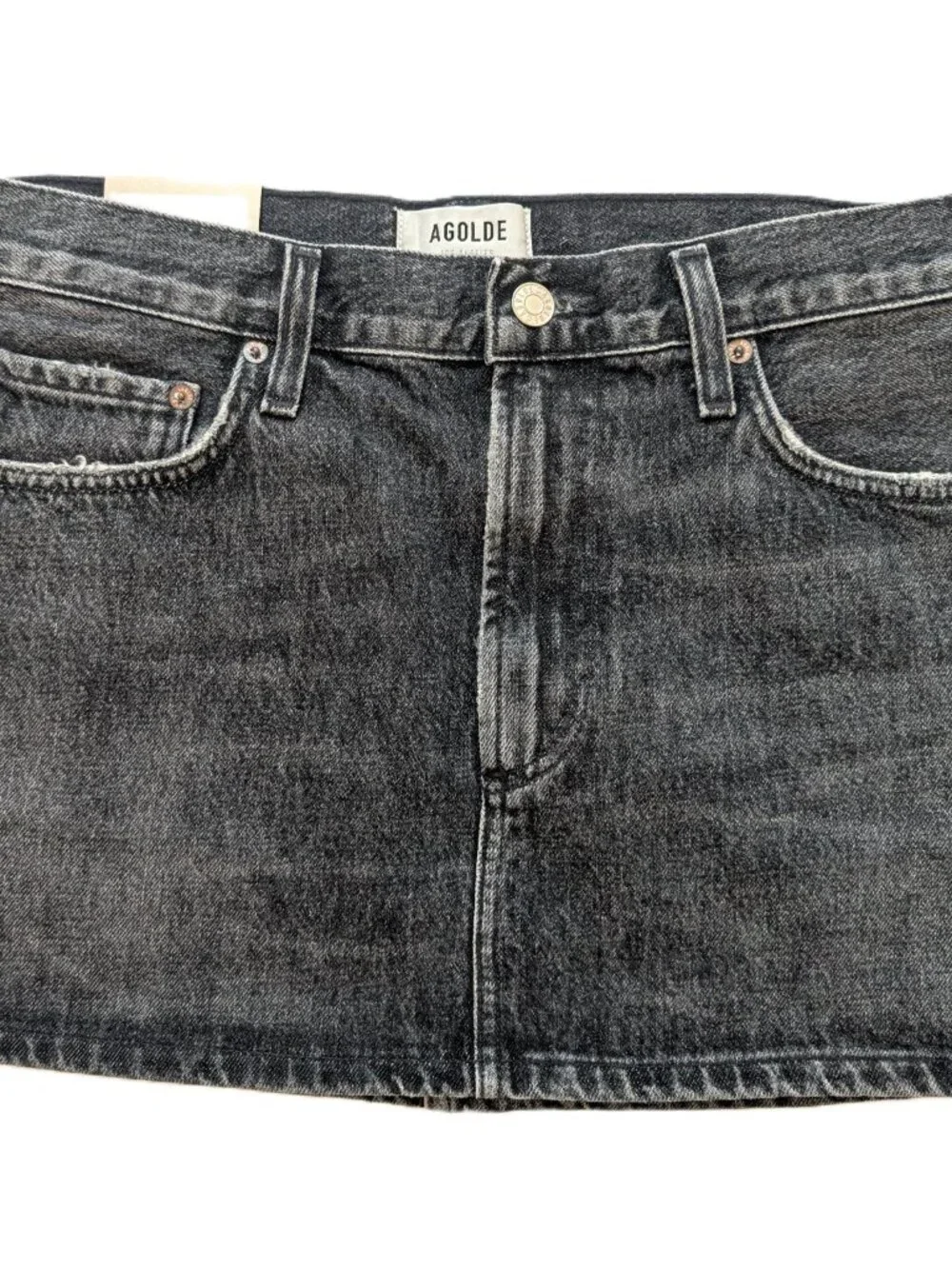 AGOLDE Alek Mini Skirt Women’s Tagged 29 / US 8 Ditch Black Denim NWT $168